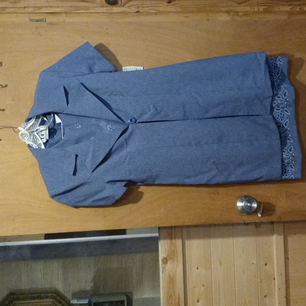 Blue Flower Midi Dress&Matching Coat Sz 9/10 NWT